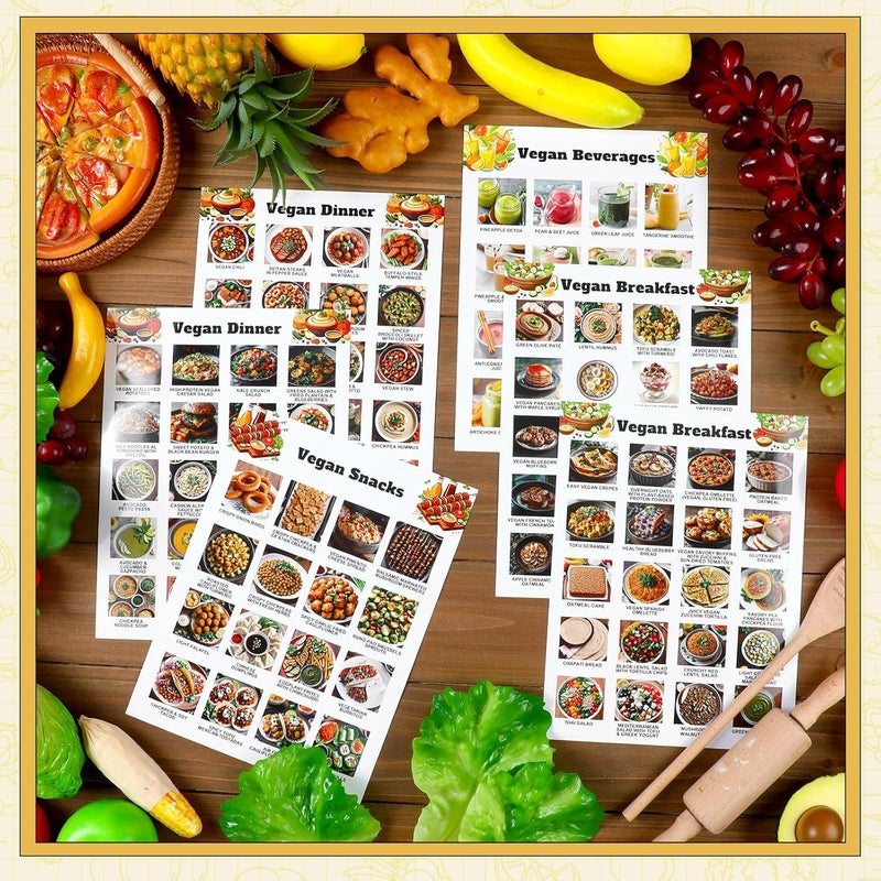 Sinload 12 Pcs Vegan Food List Poster Vegan Diet Meal Plan High Protein Veggie Food Chart, Healthy Eating Guide for Kitchen Home - Image 3